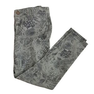Democracy Women's Floral Print Pants Size 10 "Ab" Technology Gray